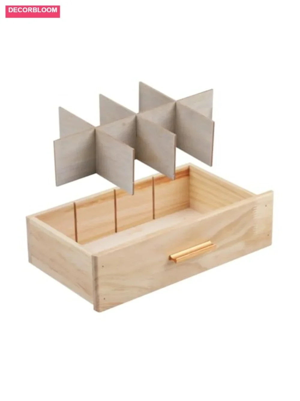 Wooden Tea Organizer with Drawer, 8 Compartments, Tea Bag Holder, Includes